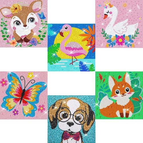 Vista 18 de Labeol Kits de arte de diamantes para niños, manualidades para niñas de 6 a 8 a 10 a 12 años, fáciles de hacer tú mismo, creativas calcomanías