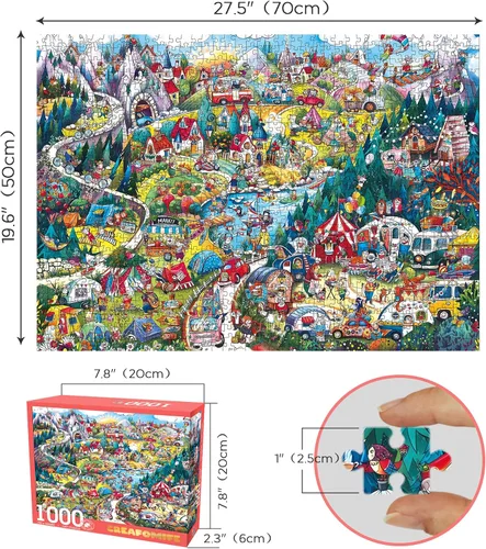 Vista 2 de Rompecabezas de 1000 Piezas para Adultos, Rompecabezas Difícil y Desafiante de Tamaño Grande, Regalo para Amantes de Rompecabezas de Parque