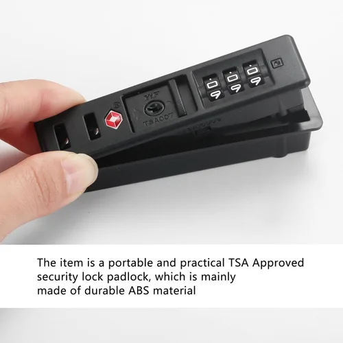 Vista 3 de 2 cerraduras de equipaje con cremallera integradas T-S-A 007 con certificación TSA, adecuadas para PC, ABS, PP rígidas con cremallera, reemplazo