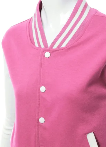 Vista 4 de Chaqueta universitaria con estilo para mujer, de manga larga, con contraste