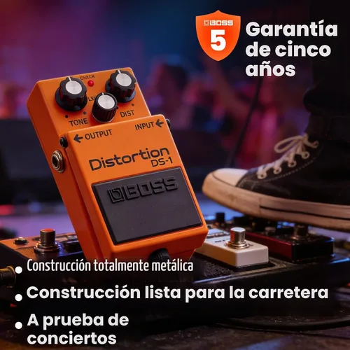 Vista 7 de Boss Paquete de distorsión DS-1 con cable de instrumento Gearlux, cable de conexión, púas y paño de pulido de Austin Bazaar Paquete con cable