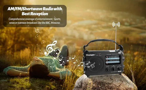 Vista 8 de Radio de alerta meteorológica Kaito KA500 de emergencia AM/FM/SW con 5 funciones Negro