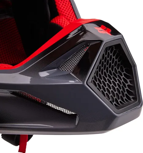 Vista 10 de Fox Racing Casco Unisex V1 para Motocross y Bicicleta de Tierra, Gris/Rojo, Extra Pequeño