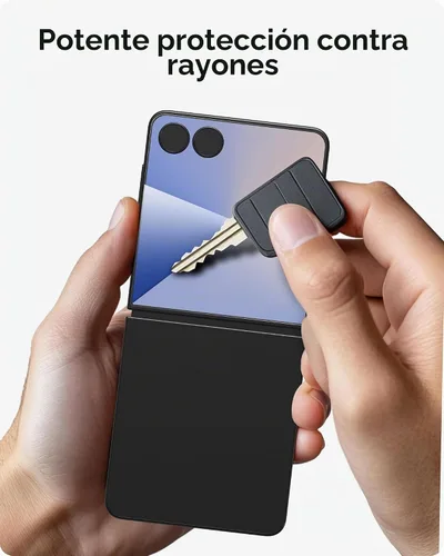 Vista 4 de ZAGG Glass+ - Protector de pantalla para Samsung Galaxy Z Flip7 (solo pantalla frontal), 3 veces más fuerte, resistente a los arañazos, resistente a