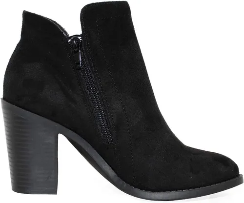 Vista 4 de Botines de moda con cremallera lateral para mujer, Negro