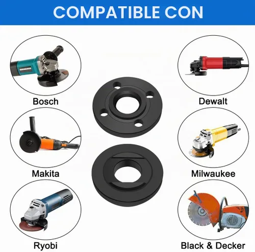 Vista 5 de Kit de 3 llaves de brida angular, amoladora angular, tuerca de bloqueo de metal de brida 5/8-11, piezas de repuesto para amoladoras angulares