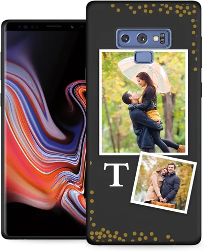 Vista 12 de Funda personalizada para Samsung Galaxy Note 9 con nombre de texto y foto - Funda suave y fina personalizable Note9 (negro)