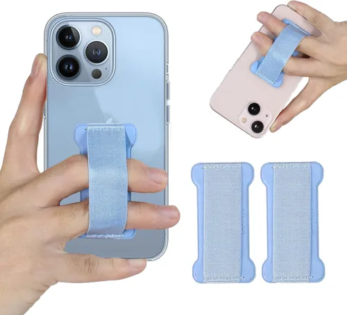 Vista 28 de Soporte de agarre para teléfono de mano, soporte universal para teléfono con correa para dedo, agarre para selfie compatible con la mayoría de 3