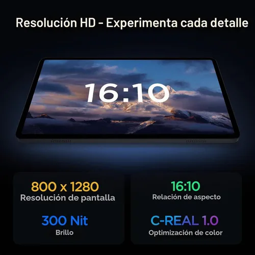Vista 3 de Callsky-Tab Tablet Android, tableta Android 15 de 10.1 pulgadas con procesador Octa-core RAM 12 GB ROM 64 GB (hasta 2 TB), resolución de 800 x 1280