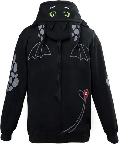 Vista 5 de Sudadera con capucha de dragón para adultos con orejas, disfraz de cosplay, sudadera con capucha de dragón de película