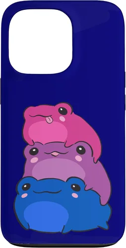 Vista 10 de Funda estética para iPhone 12/12 Pro Bisexual Flag Color Frogs Sutil Bi Pride LGBTQ