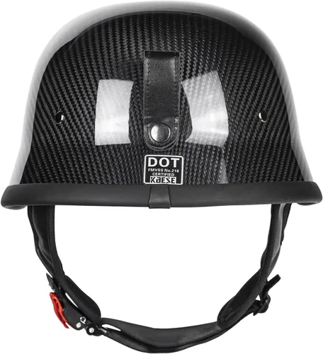Vista 4 de Kaese Medio casco retro de la motocicleta de la fibra de carbono del estilo alemán certificado DOT