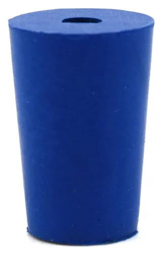 Vista 2 de EISCO Paquete de 10 tapones de neopreno, 1 agujero – ASTM – Tamaño: #0.000-0.394 in parte inferior, 0.551 in superior, 0.984 in de longitud