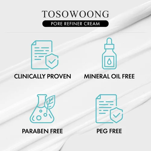 Vista 6 de TOSOWOONG Crema Refinadora de Poros, Minimizador de Poros con AHA - Ácido Glicólico y Ácido Láctico, Hidratante Facial para Control de Grasa