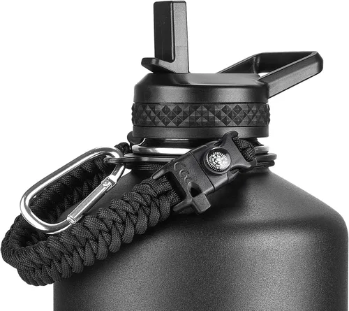 Vista 7 de RAYMYLO Botella de agua aislada con mango Paracord