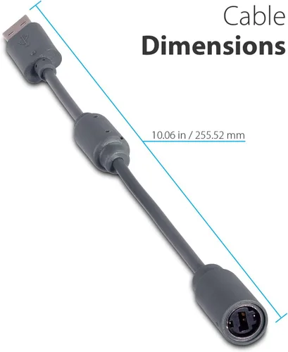 Vista 3 de Fosmon Dongle - Cable USB de repuesto para controladores con cable Xbox 360, color gris oscuro (paquete de 1)