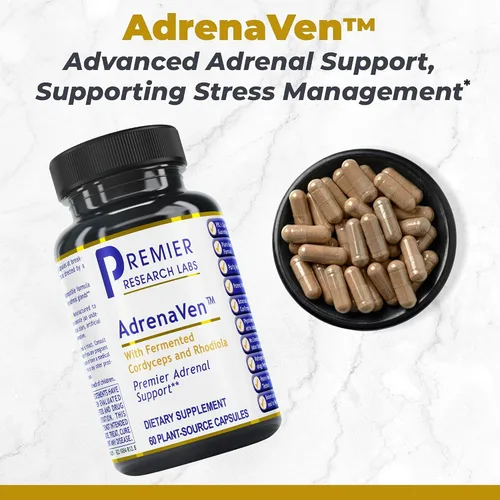 Vista 2 de Premier Research Labs AdrenaVen - Suplemento de salud suprarrenal, apoya la salud de las glándulas suprarrenales, la respuesta al estrés