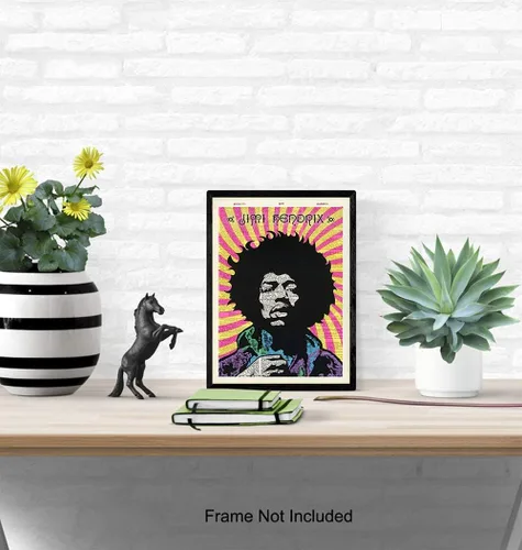 Vista 4 de Jimi Hendrix - Impresión de diccionario psicodélico para pared, foto original de 8 x 10 pulgadas, decoración del hogar, regalo para música