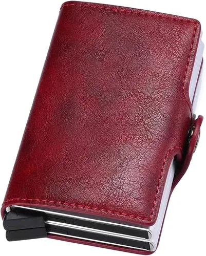 Vista 12 de Tarjetero para hombre, tarjetero delgado para tarjetas de crédito, bolsillo frontal, antirrobo, RFID, autoemergente, para viajes, billeteras