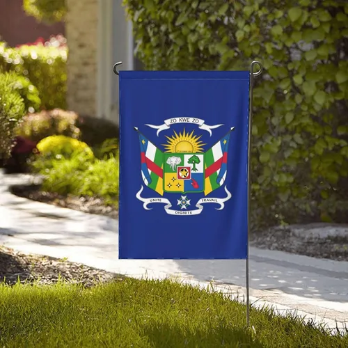 Vista 2 de Coat of arms of the Central African Republic Garden Flag 12.5"x18" Inch Double Sided Garden Flags Home Lawn Outdoor Decor Flags Party Banner Welcome