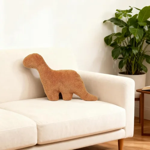 Vista 2 de Isaacalyx Almohada de pepita de dinosaurio, almohada suave de 16 pulgadas para regalos de cumpleaños, decoraciones de fiesta temática de dinosaurios
