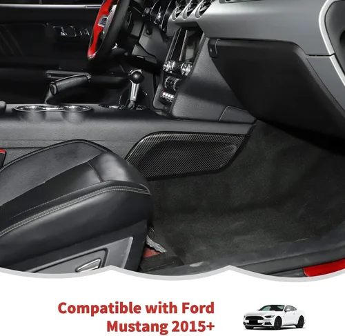 Vista 4 de RT-TCZ Cubierta de fibra de carbono para consola central, panel de palanca de cambios lateral, accesorios interiores, decoración para Ford Mustang