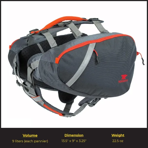 Vista 13 de Mountainsmith K-9 mochila para perro Arnés de mochila canina, ajustable, portador de bolsa de sillín, para senderismo y campamento