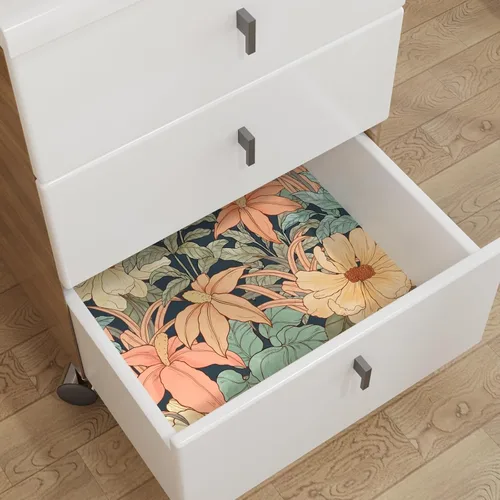 Vista 5 de Laatse Papel Tapiz Floral Despegar y Pegar, Papel Tapiz Vintage de Peonías y Margaritas, Papel de Contacto Floral Autoadhesivo Mural de Pared