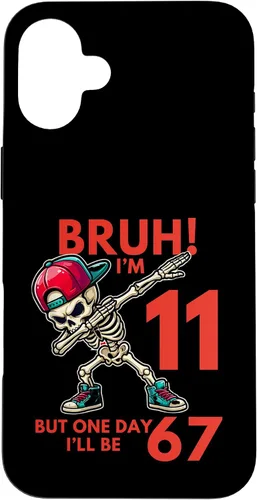 Vista 23 de Bruh I'm 11 But One-Day I'll Be 67 Retro 11th Birthday - Carcasa para iPhone 17