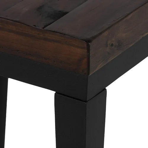 Vista 5 de Cortesi Home Omaha - Mesa auxiliar en madera maciza y meta, 22 pulgadas de alto, marrón oscuro