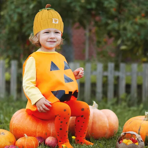 Vista 5 de Mepase 2 piezas de Halloween Baby Pumpkin Hat Infant Kids Pumpkin Beanie Winter Cute Knit Hat Newborn Beanie Baby Winter Cap Soft Boy Girl Acción