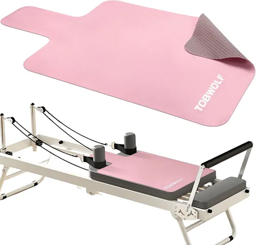 Vista 10 de TOBWOLF Pilates Reformer Mat Towel, 39'' x 24'' Non-Slip Backing Exercise Mat for Pilates Reformer, Comfortable Experience with Sweat-Wicking &