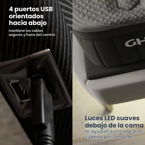 Vista 8 de Cama ajustable GhostBed con colchón híbrido de 12 pulgadas en una caja, tamaño Queen