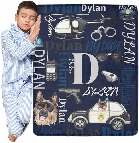 Vista 10 de Manta personalizada de camión para niños, manta personalizada para automóvil con nombre, manta suave de dibujos animados para regalo de Navidad