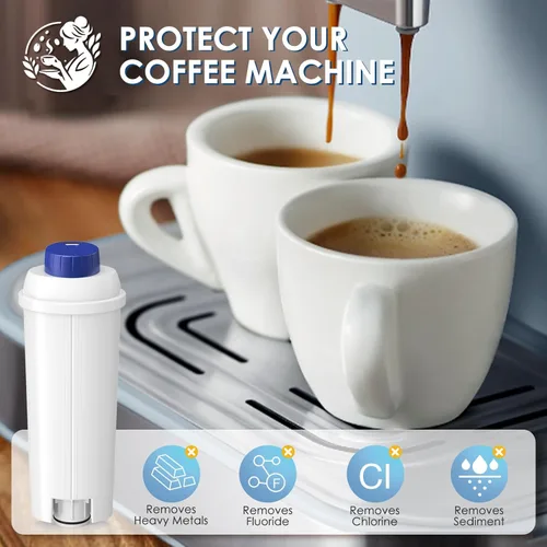 Vista 5 de Reemplazo de filtro de agua DLSC002 compatible con filtro de máquina de café Delonghi, suavizador de carbón activado para De'longhi Magnifica evo