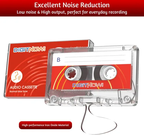 Vista 4 de Cinta de casete de audio en blanco – Tiempo de grabación de 90 minutos – Bajo ruido y alta salida – Dictado, grabación MP3 a cinta en blanco