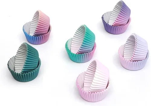 Vista 3 de qiqee 6 Designs Cupcake Liners, 300 unidades, tamaño estándar