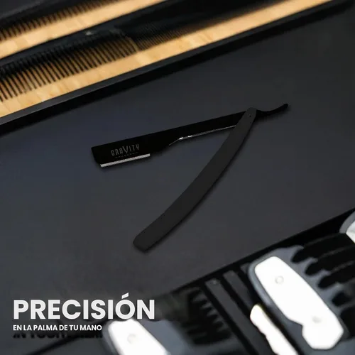 Vista 9 de Kit de afeitado manual GRAVITY RAZORS Profesional – Exposición Ultra, Incluye 10 Hojas Premium, 2mm Expuestas, Negro Mate Professional