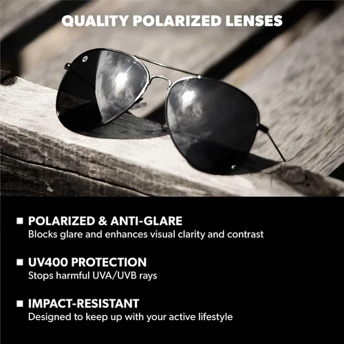 Vista 2 de Knockaround Gafas de sol polarizadas para hombres y mujeres - Protección UV400 Negro/humo