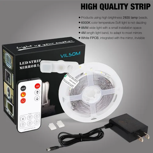 Vista 2 de Kit de Luces LED para Espejo de Tocador, 13 pies/4M 240 LEDs Luz de Espejo de Tocador de Maquillaje para Juego de Mesa de Tocador de Maquillaje