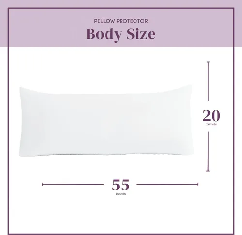 Vista 2 de CIRCLESHOME - Protectores de almohada de paquete individual para el cuerpo (50 x 139) con cremallera - 100% algodón, fundas de almohada 1 - Blanco