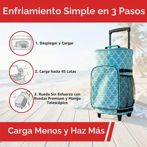Vista 5 de dbest products - Nevera tipo carrito inteligente ultra compacta extendida, con aislamiento, con plataforma trasera, plegable, para barbacoa, playa