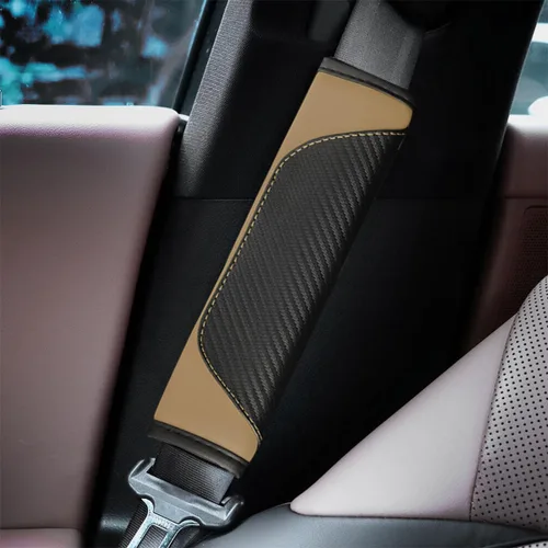 Vista 6 de Osilly 2 piezas de fundas para cinturón de seguridad de coche, protección de hombro de fibra de carbono, cojín suave para cinturón de seguridad