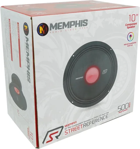 Vista 9 de Memphis Audio SRXP10V2 SRX Pro 10" 500w 4 ohmios Altavoz de coche de rango medio con LED Midbass