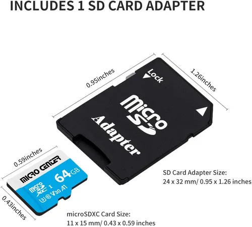 Vista 2 de Micro Center Premium - Tarjeta microSDXC de 64 GB, compatible con Nintendo-Switch, tarjeta de memoria UHS-I C10 U3 V30 4K UHD Video A1 Tarjeta Micro