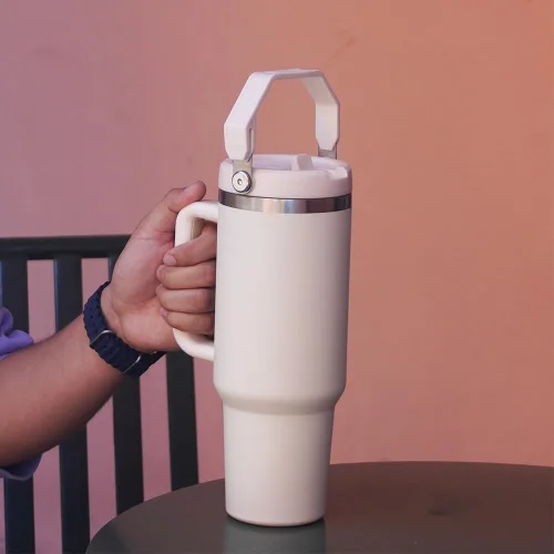 Vista 5 de Dreamfocus Tapa abatible de 40 onzas con mango a prueba de fugas, repuesto para vaso Stanley Quencher H2.0 y ProTour, no para vasos de 30 onzas
