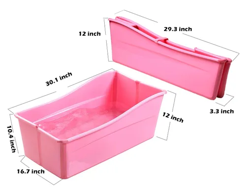 Vista 5 de Ganen Bañera de bebé portátil (rosa)