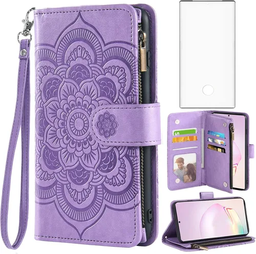 Vista 12 de Asuwish Funda compatible con Samsung Galaxy Note 20 Ultra Glaxay Note20 Plus 5G y protector de pantalla de vidrio templado con tapa para Gaxaly Azul