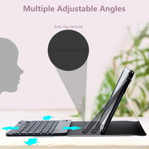 Vista 6 de Funda para Samsung Galaxy Tab A8 10.5 con teclado, fuerte sellado magnético desmontable Bluetooth teclado inalámbrico cubierta de cuero para Samsung
