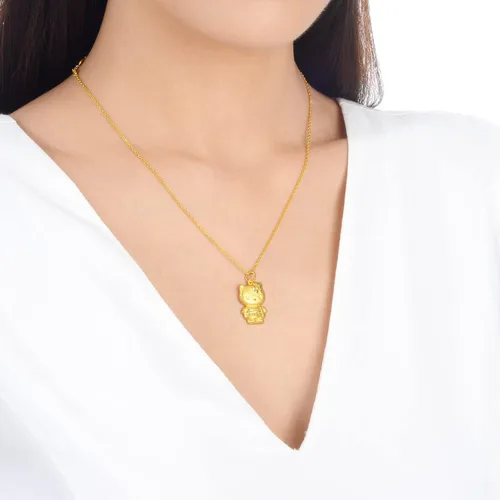 Vista 2 de CHOW SANG SANG Sanrio - Colgante de oro macizo 999.9 de 24 quilates Hello Kitty en Japón para mujeres y niñas 54487P (no incluye el collar), Metal